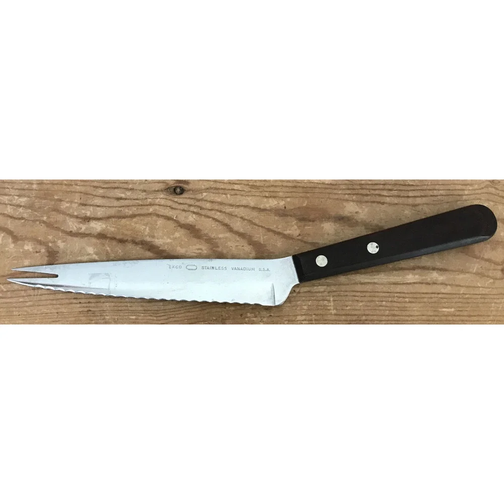 Vintage Ekco Stainless Vanadium USA Serrated Tomato Slicing Knife 7” Blade